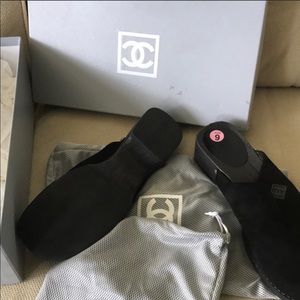 Chanel Sport Black Suede Clog - Size 39